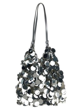Paco Rabanne Silver Sparkle Discs Large Shoulder Bag