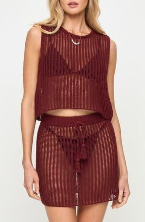 L*Space Sander Open Stitch Cover-Up Tank in Sangria at Nordstrom Rack, Size X-Small