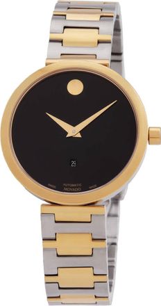 Movado Museum Classic Automatic Black Dial Two-Tone Ladies Watch 0607679