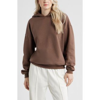 BP. Relaxed Fleece Hoodie in Brown Quartz at Nordstrom, Size Xx-Small