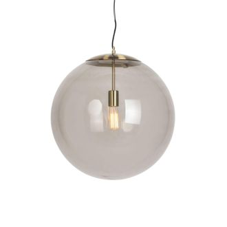 QAZQA Qazqa L&aacute;mpara Colgante Moderna Lat&oacute;n Con Cristal Ahumado 50 Cm