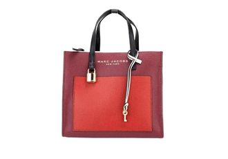 Marc Jacobs Marc Jacobs Grind Mini Pomegranate Colorblock Leather Tote Crossbody Womens Handbag