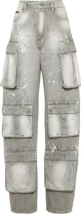 Philipp Plein Cargo Jeans Regular Fit - Dames - Loose Fit Jeans - Grijs - W27 - Denim - Jeans