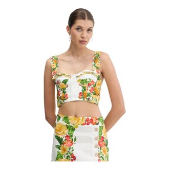 Farm Rio Camicetta in Lino - - Tops - Donna - Multicolore - S