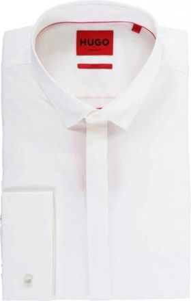 HUGO BOSS Overhemden, Heren, Wit, 4Xl, Katoen, Formal Shirt