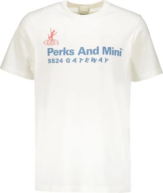 Perks And Mini T-shirt girocollo con stampa logo - Bianco