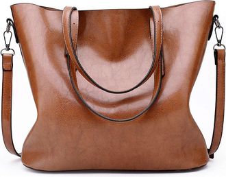 Generic Extra Large Leather Tote Bag for Women with Zipper, Fashion Top Handle Shoulder Bag Casual Tote Crossbody Bags (Yellow)