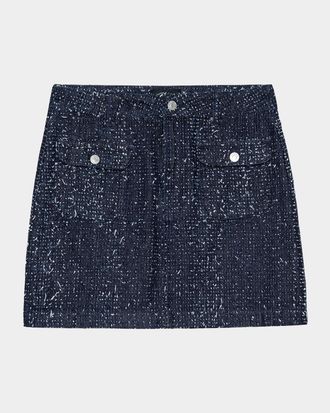 Rails Abbot Tweed Denim Mini Skirt