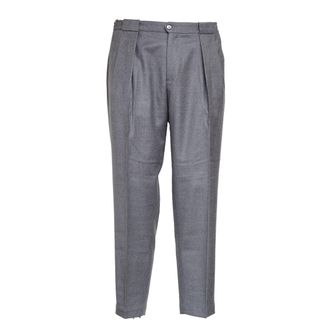 BRIGLIA 1949 Wide-Leg Stretch Virgin Wool Trousers With Double Pleats