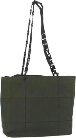 Prada Pre-owned Tote Bags, female, Green, Size: ONE SIZE Pre-owned Vintage Nylon Tote Bag