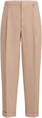 Brunello Cucinelli Cotton and linen trousers in Tobacco at Nordstrom, Size 48 It