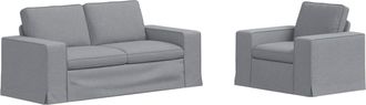 vidaXL Juego De Sof&aacute; 2 Uds. Gris Claro Tela Vidaxl