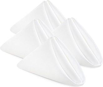 OEM Servilletas De Mesa Blancas, 24 Unidades - Manteler&iacute;a De Poli&eacute;ster De Calidad Hotelera, 43x43 Cm
