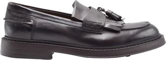 Doucal's Black Adler Polished Leather Loafers