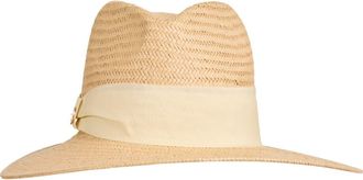 Bruno Magli Ribbon Trim Straw Fedora in Beige at Nordstrom Rack