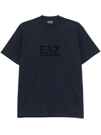 Emporio Armani flocked-logo T-shirt - Blue