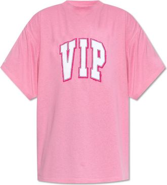 Balenciaga T-shirt met een vintage effect - Dames - T-shirts - Roze - L - Katoen - Tops