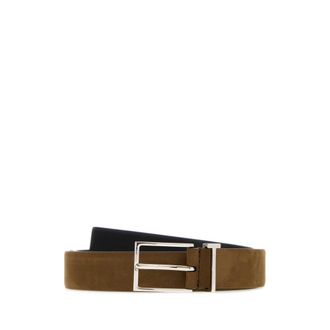 Tom Ford Belts, male, Brown, Size: 100 CM Natural Nubuck T Loop Belt 28 mm