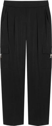 Luisa Cerano Straight Broeken - Dames - Straight fit broeken - Zwart - 2XL - Leer - Broeken
