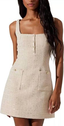 Astr Deanna Mini Dress In Cream Gold