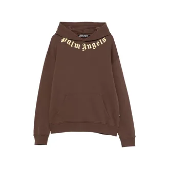Palm Angels Neck Logo Printed Hoodie