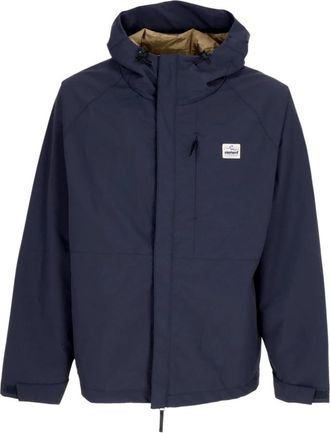 Element Wind- en waterdichte jas met verstelbare capuchon - Heren - Zomerjassen - Blauw - L - Jassen