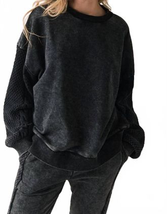 Chaser Maritime Cozy Knit Pullover In True Black
