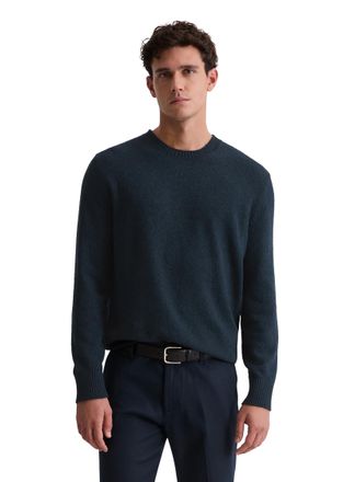 Marc O'Polo Rundhalspullover MARC OPOLO regular aus Bio-Baumwoll-Mix-Boucle, Herren, Gr. XXL, schwarz navy, Strick, Obermaterial: 89% Baumwolle, 6% Polyester, 5% 
