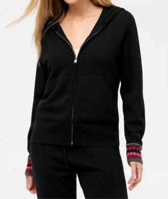 Johnny Was Crochet Cuff Hoodie In Black