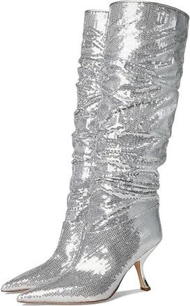 Michael Kors Luna Boots Womens Boots Silver : 5.5 M, Leather