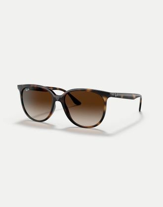 Ray-Ban Rb4378 - Occhiali da sole squadrati color havana con lenti marroni-Marrone