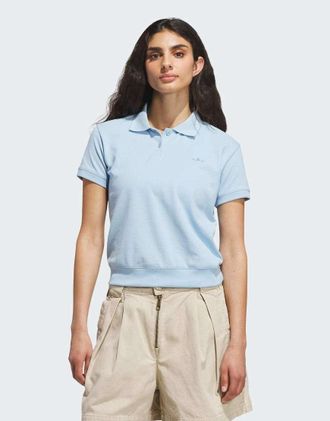 adidas Originals Texas A&M Aggies - Polo a maniche corte color cielo chiaro-Blu