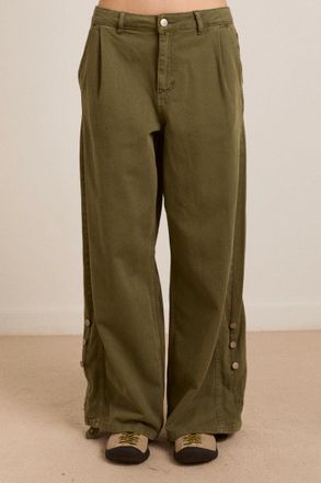 Damson Madder Wylie Turn Up Jeans In Khaki