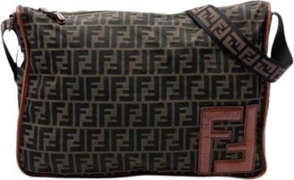 Fendi Pre-owned Canvas Crossbody Bag - Dames - Vintage Schoudertas - Bruin - ONE Size - Leer - Vintage