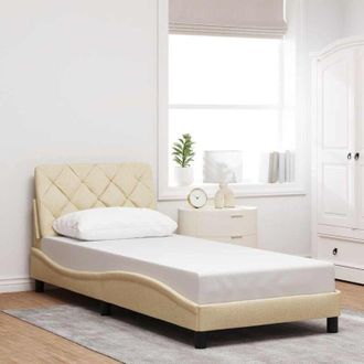 vidaXL Estructura De Cama Sin Colch&oacute;n Tela Crema 80x200 Cm Vidaxl