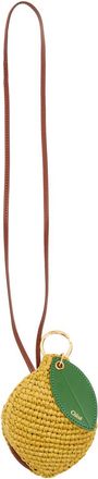 Chlo&eacute; Chlo&eacute; Symbols Mirror Raffia bag Charm - Yellow - One Size