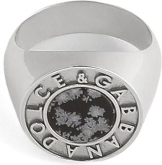 Dolce & Gabbana Anello con logo - Argento