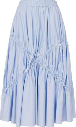 Moschino Light Blue Voluminous Skirt With Ruched Detailing