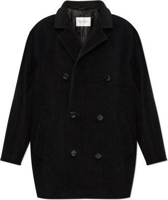 Max Mara Rebus korte jas - Dames - Mantel - Zwart - M - Wol - Jassen