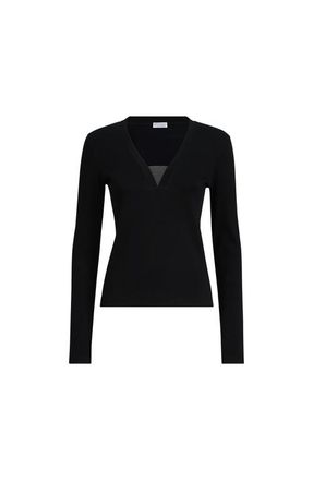 Brunello Cucinelli Ribbed jersey T-shirt in Black at Nordstrom, Size 3X-Large Eu