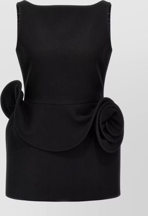 Magda Butrym waist-fitted floral embellished scoop back dress