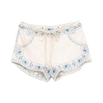 Zimmermann Mujer, Pantalones cortos, Beige, Talla: M