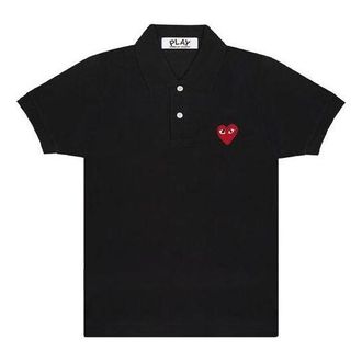 Comme Des Garçons Polo Red Emblem Black AZ-T006-051-1