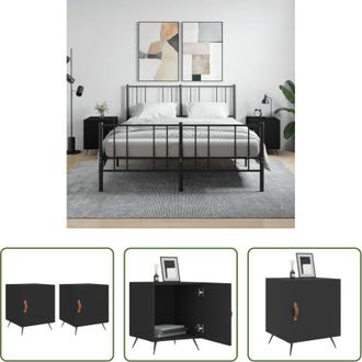 vidaXL vidaXL Comodino nero - Comodini 2 pz Neri 40x40x50 cm in Legno Multistrato