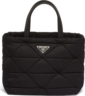 Prada Re-Nylon padded tote bag - women - Calf Leather/Resin/Recycled Polyamide - OS - Black