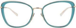 POMELLATO 53mm Cat Eye Optical Glasses in Blue Gold Transparent at Nordstrom Rack