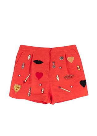 Stella McCartney Orange Embellished Tailored Shorts Size XS
