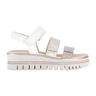 Gabor Schoenen, Dames, Wit, 40 1/2 EU, Leer, 84.620.69 Plateau Sandaal