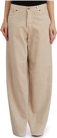 Haikure Bethany Twill Hazelnoot Broek - Dames - Wijde Broeken - Bruin - W24 - Katoen - Broeken