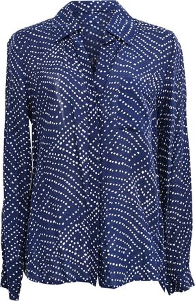 Diane Von F&uuml;rstenberg Lorelei Printed Shirt in Blue Silk